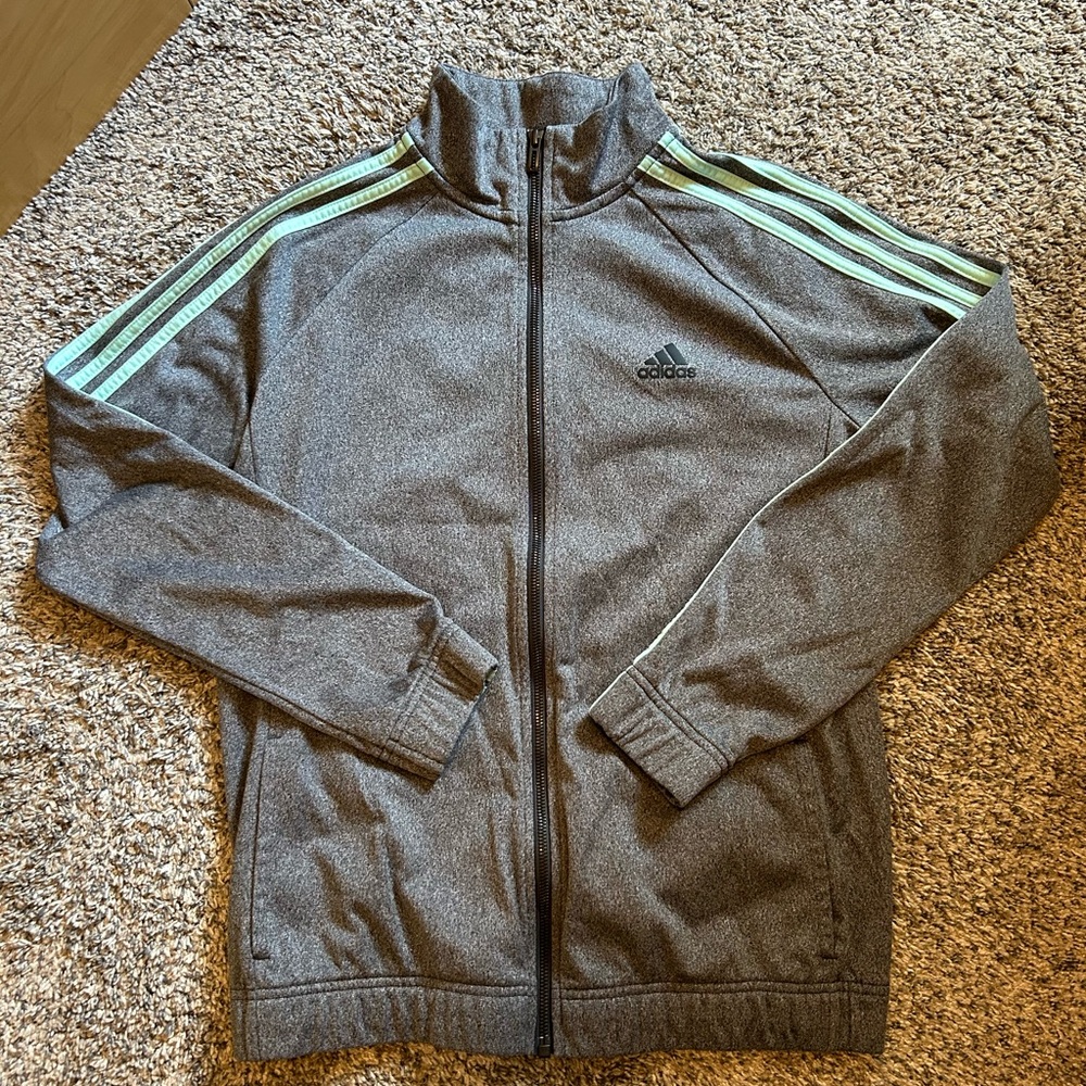 Adidas Heather Gray Athletic Jacket